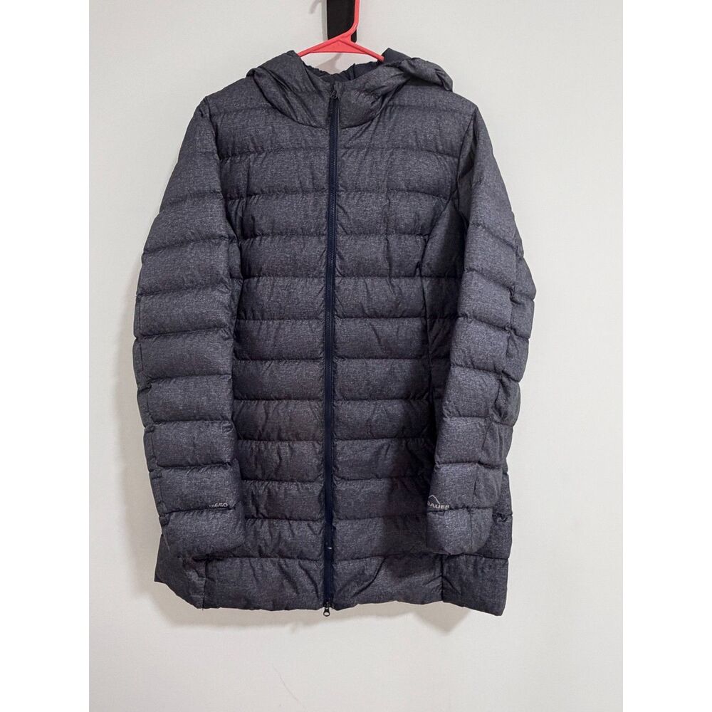 Eddie Bauer EB650 Dark Navy Down Hooded Puffer Jacket Women's L